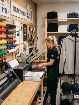 Tøjtrykkeri.dk er et lille trykkeri som laver folie og transfertryk på forskelligt tekstil i Odense